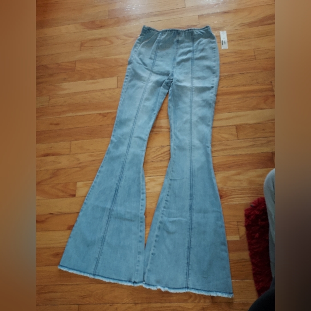 NOBO elastic waist flare jeans size S